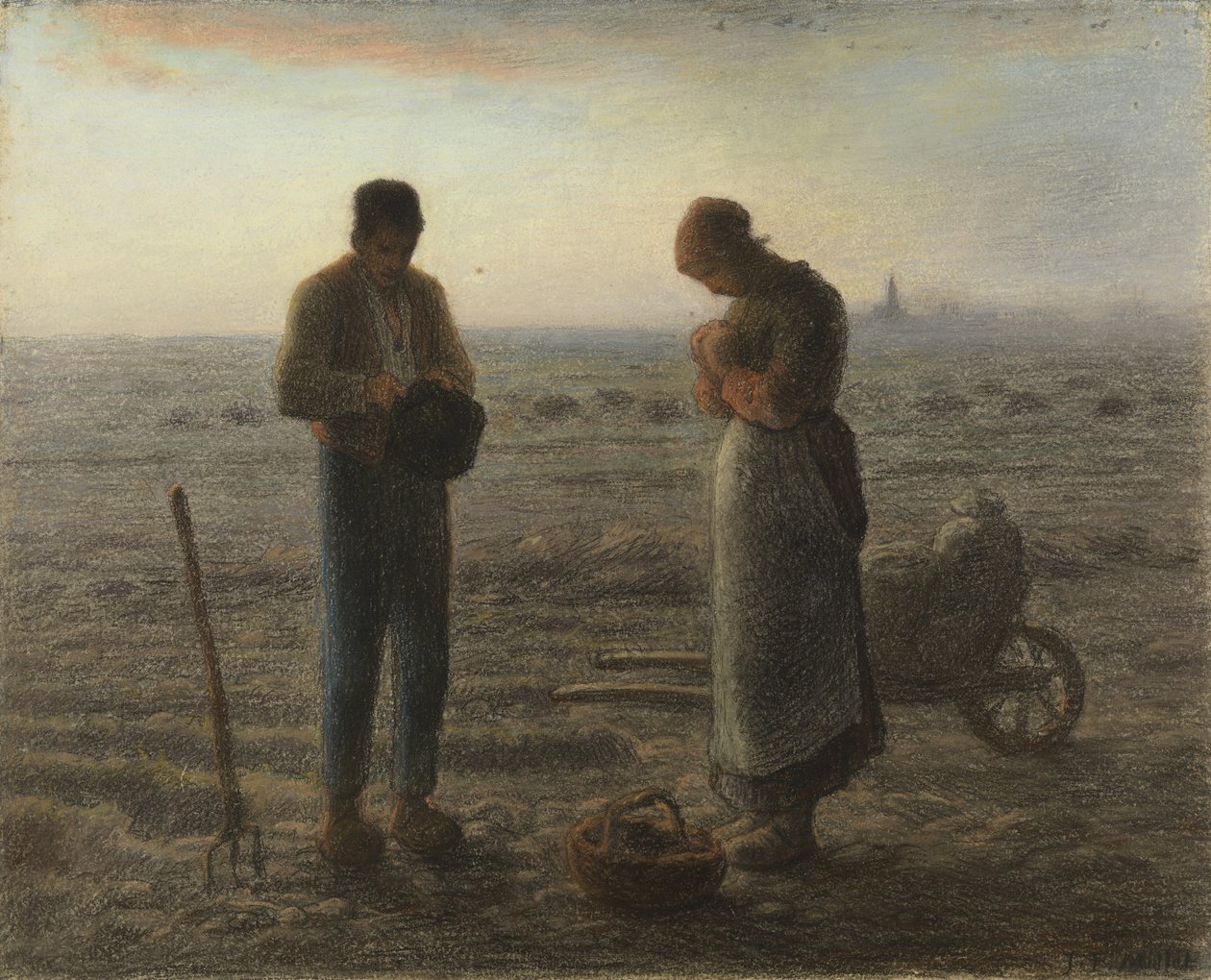 Angelus (pastelli paperille) tekijältä Jean Francois Millet