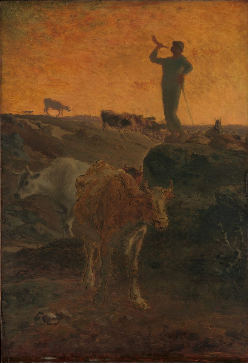 Lehmien kutsuminen kotiin, noin 1872 tekijältä Jean Francois Millet