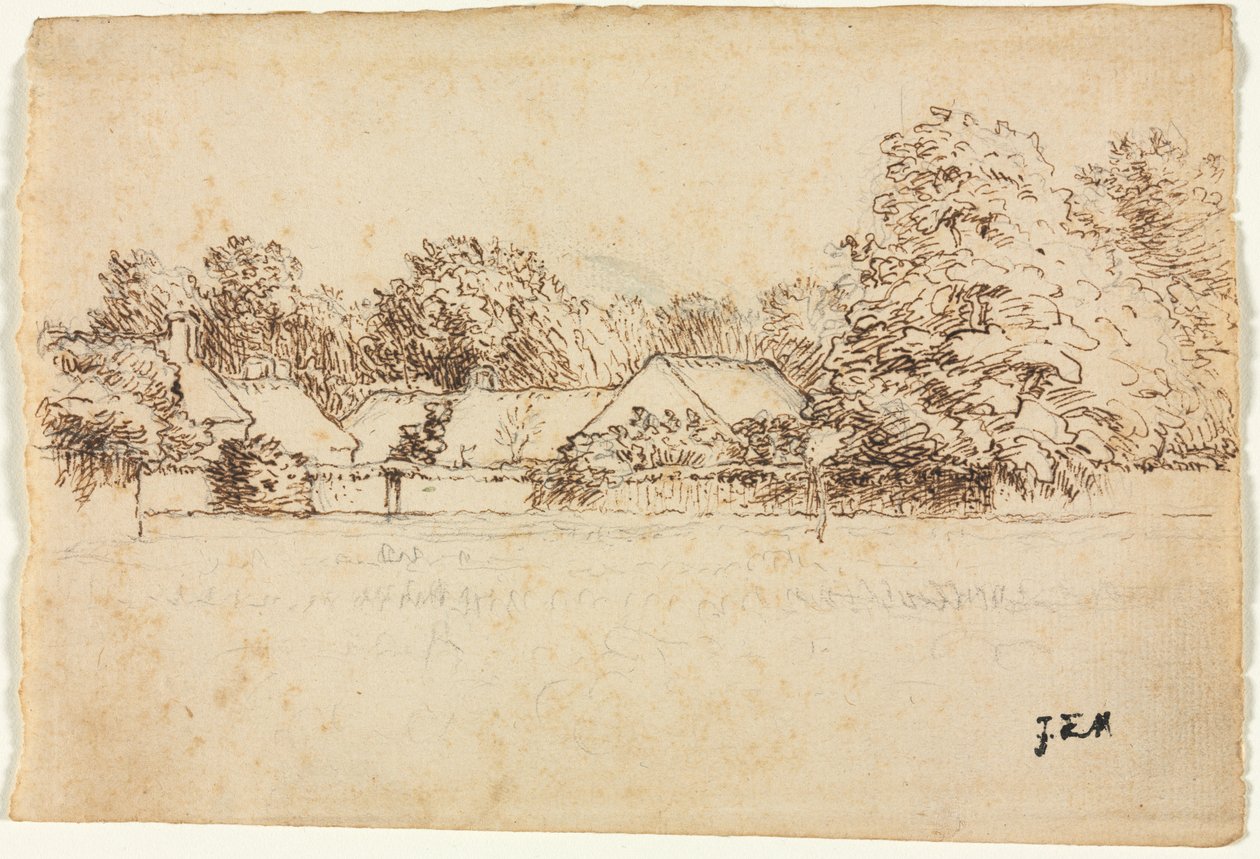 Mökit, 1870-1871. tekijältä Jean Francois Millet