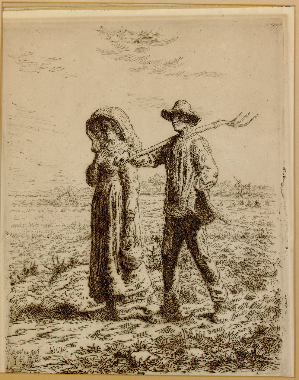 Töihin menossa, 1863 tekijältä Jean Francois Millet