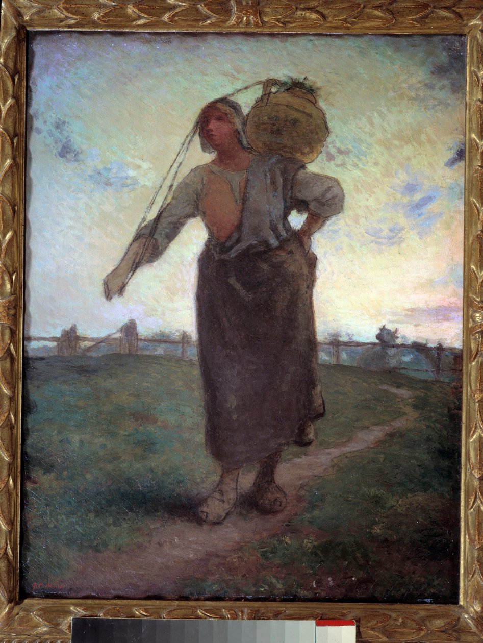 Dairy Normande Grevilleen. Jean Francois Milletin (1814-1875) maalaus tekijältä Jean Francois Millet