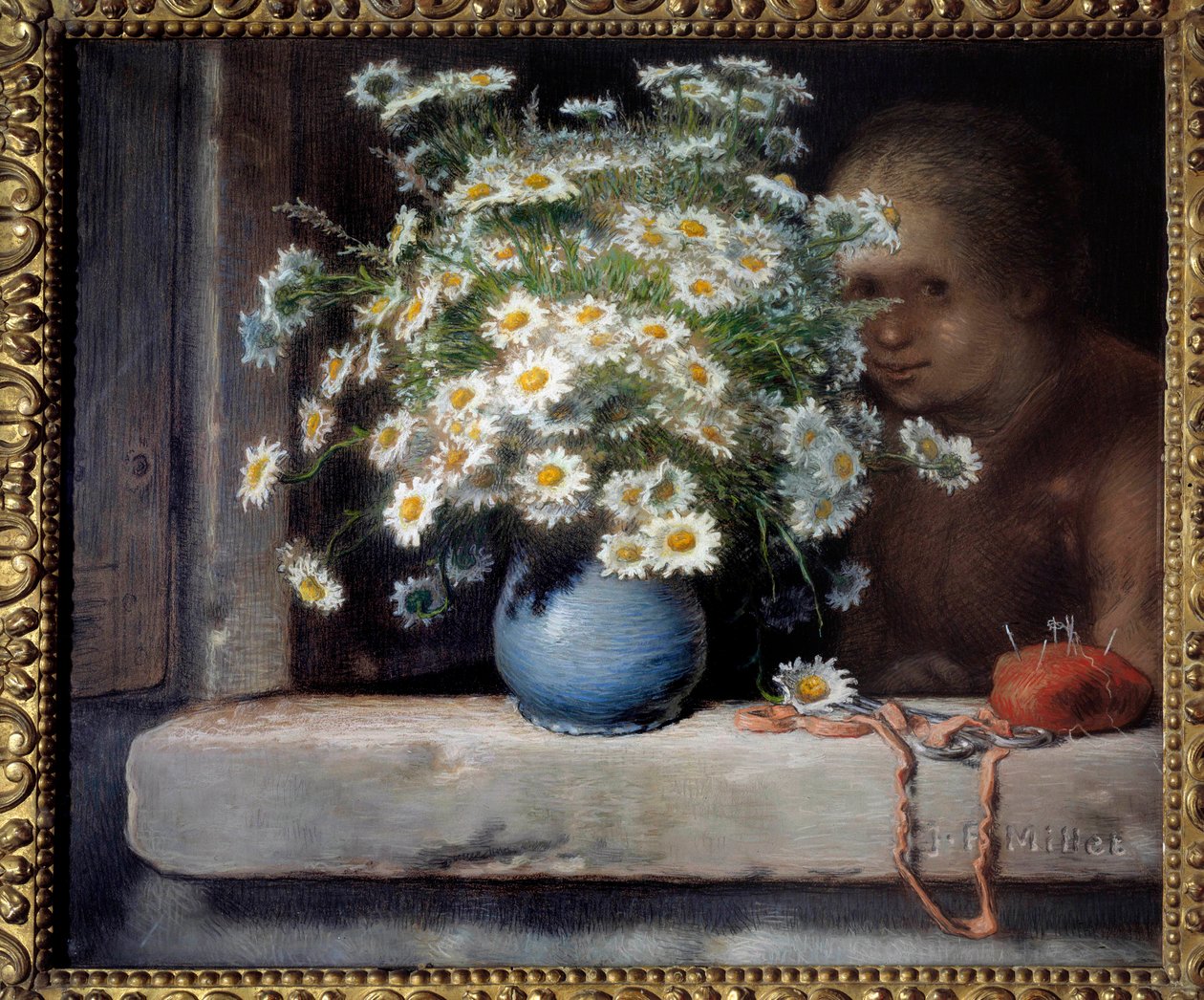 Jean Francois Millet (1814-1875) The Bouquet of Daisies Pastelli, 1871 Su. 0,7x0,83 m Pariisi, Orsay-museo tekijältä Jean Francois Millet