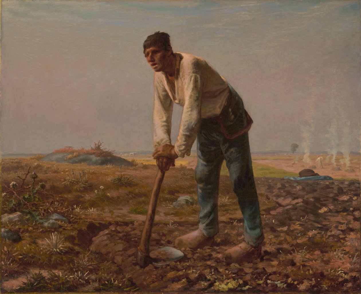 Mies, jolla on kaivuri tekijältä Jean Francois Millet