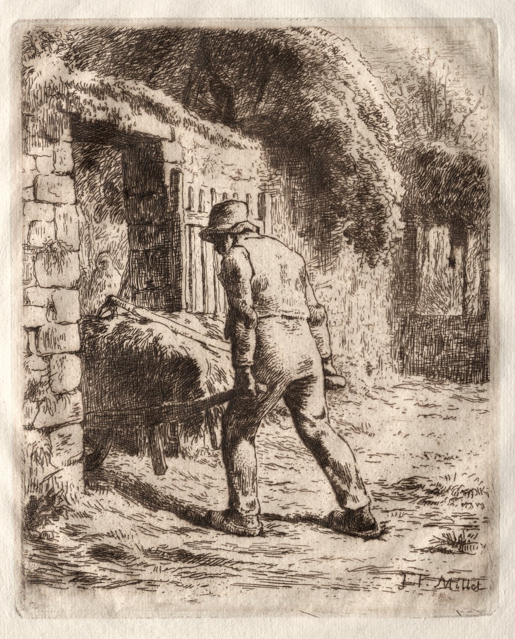 Talonpoika kottikärryllä tekijältä Jean Francois Millet