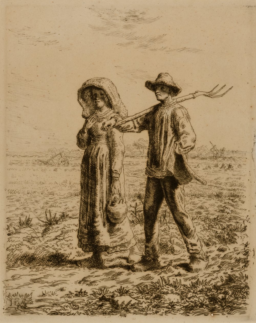 Talonpojat menossa töihin tekijältä Jean Francois Millet