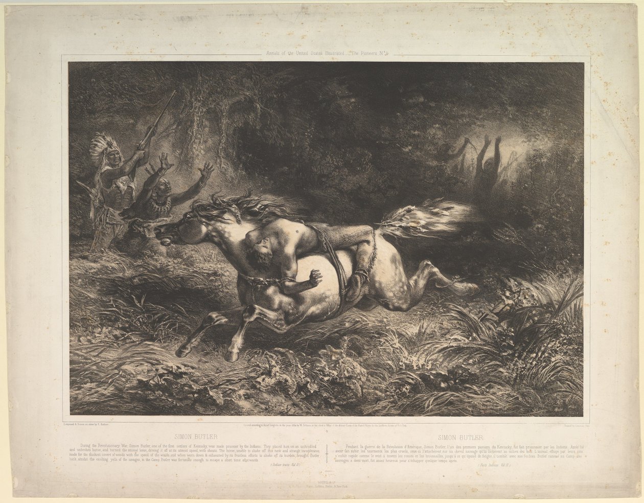 Simon Butler Indian Trails, voi. II, 1852. tekijältä Jean Francois Millet