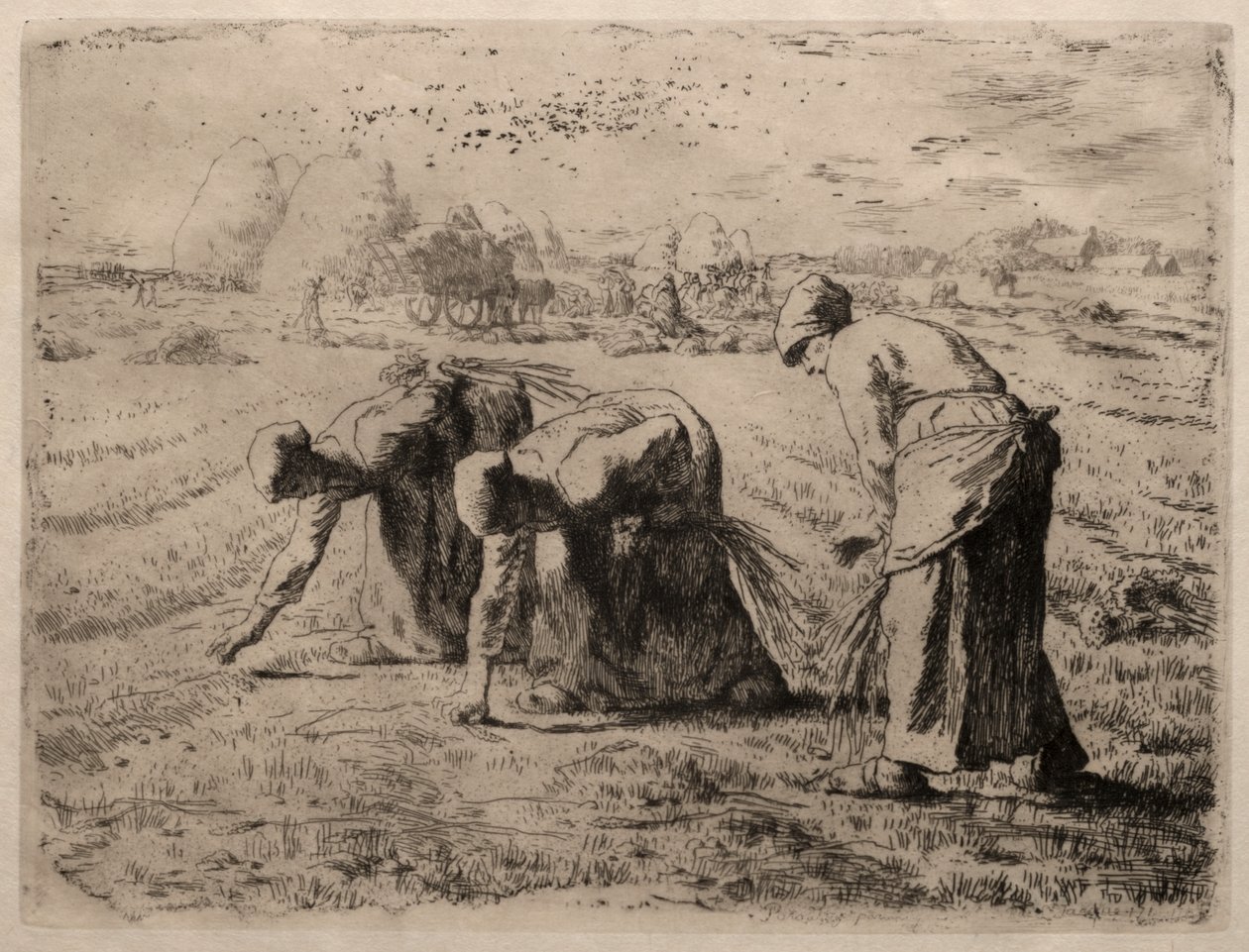 Kerääjät (etsaus) tekijältä Jean Francois Millet