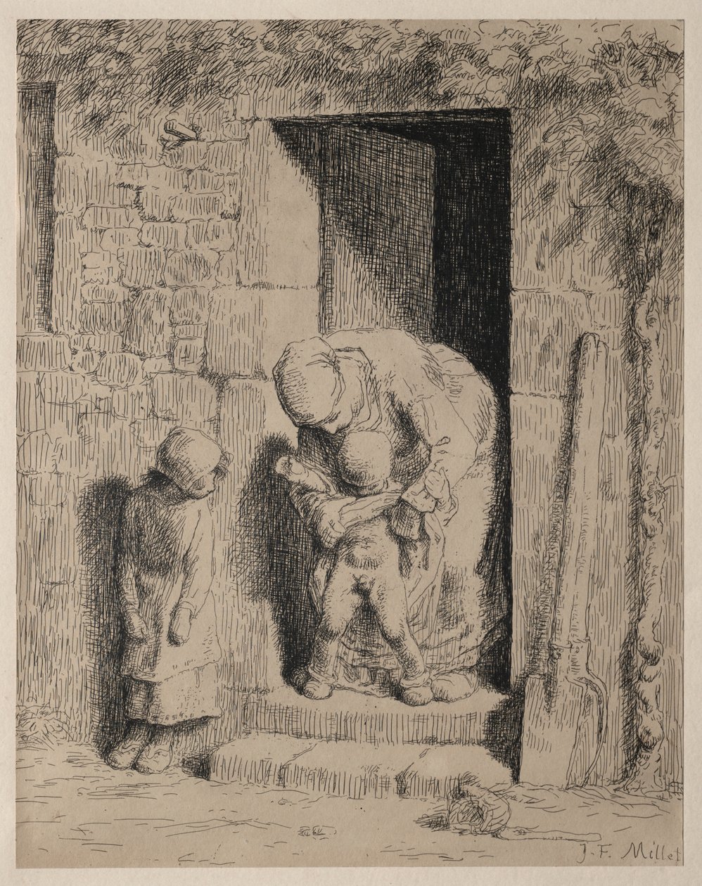 Äidin varotoimet tekijältä Jean Francois Millet