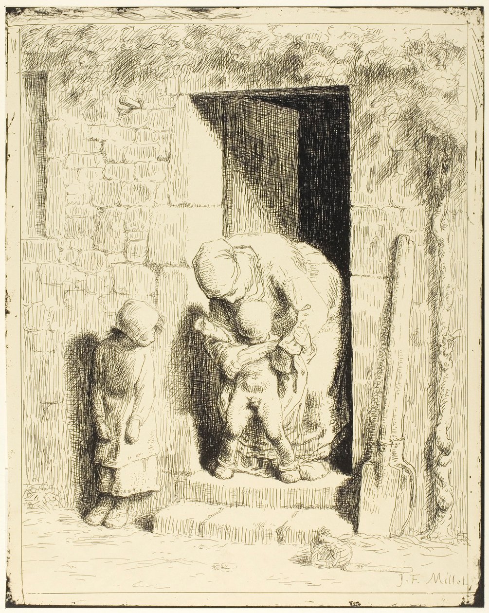 Äidin varotoimet tekijältä Jean Francois Millet