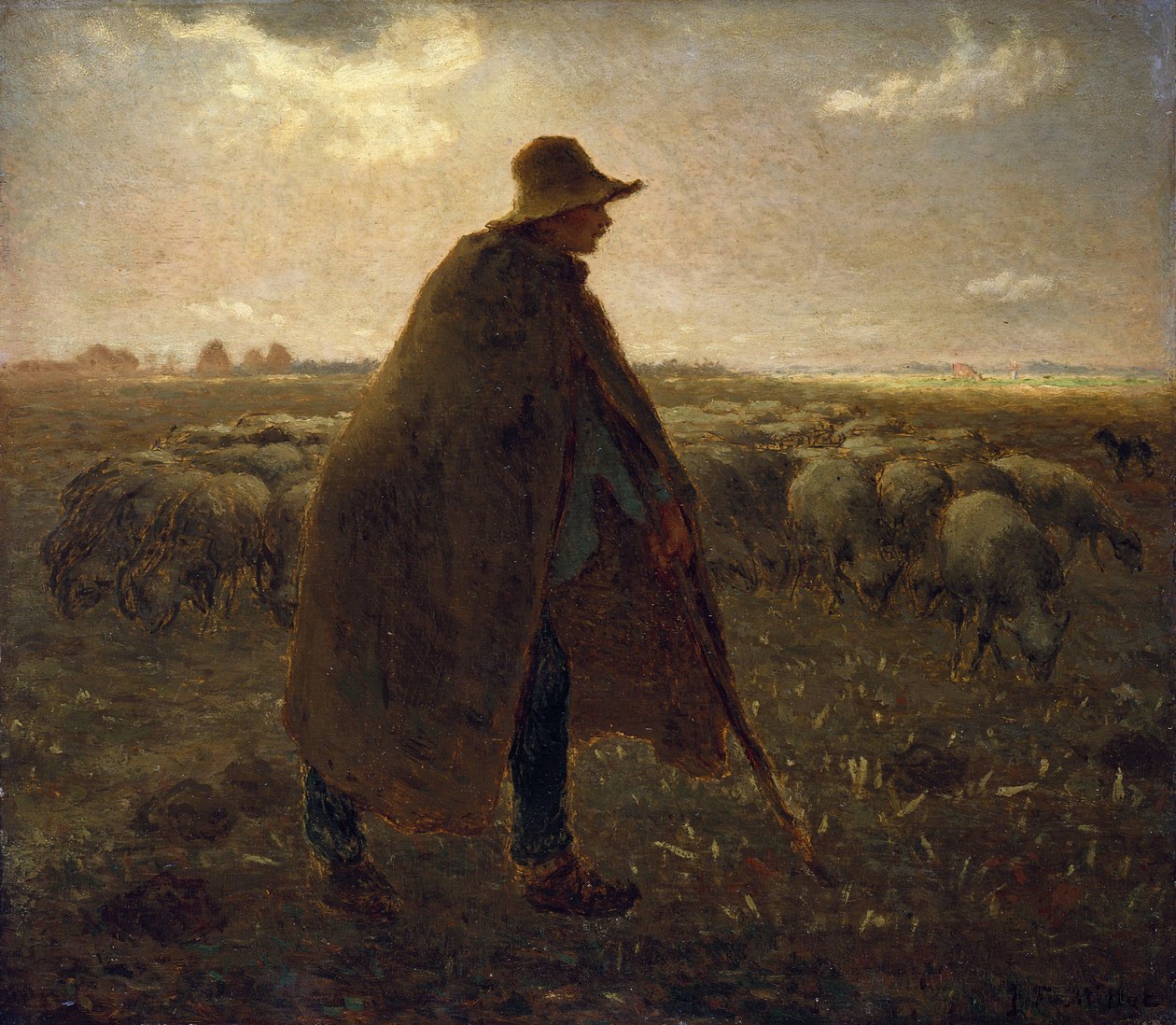 Paimen, n. 1858-62 tekijältä Jean Francois Millet