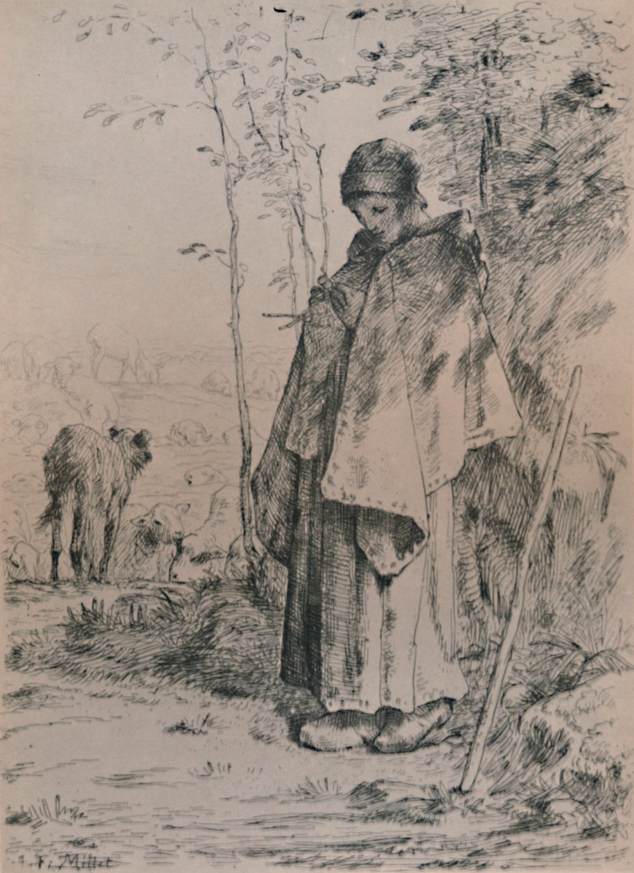 Paimentar, 1862, 1946 tekijältä Jean Francois Millet