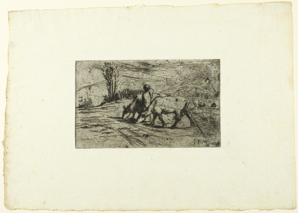 Kaksi lehmää tekijältä Jean Francois Millet