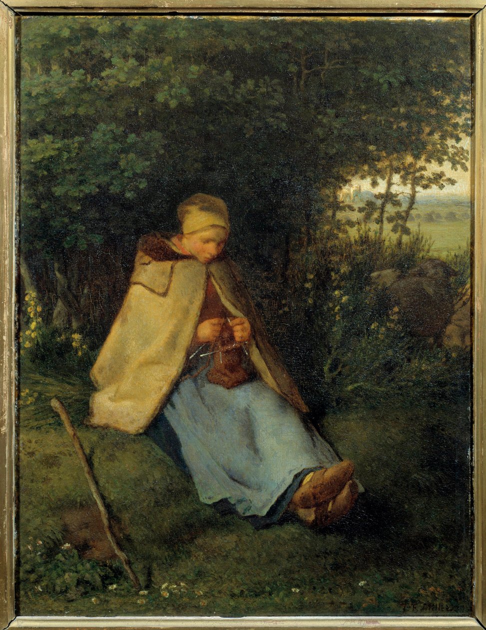 Jean Francois Milletin (1814-1875) neuloja maalaus 1858 su. 0,39x0,29 m Pariisi, musee d