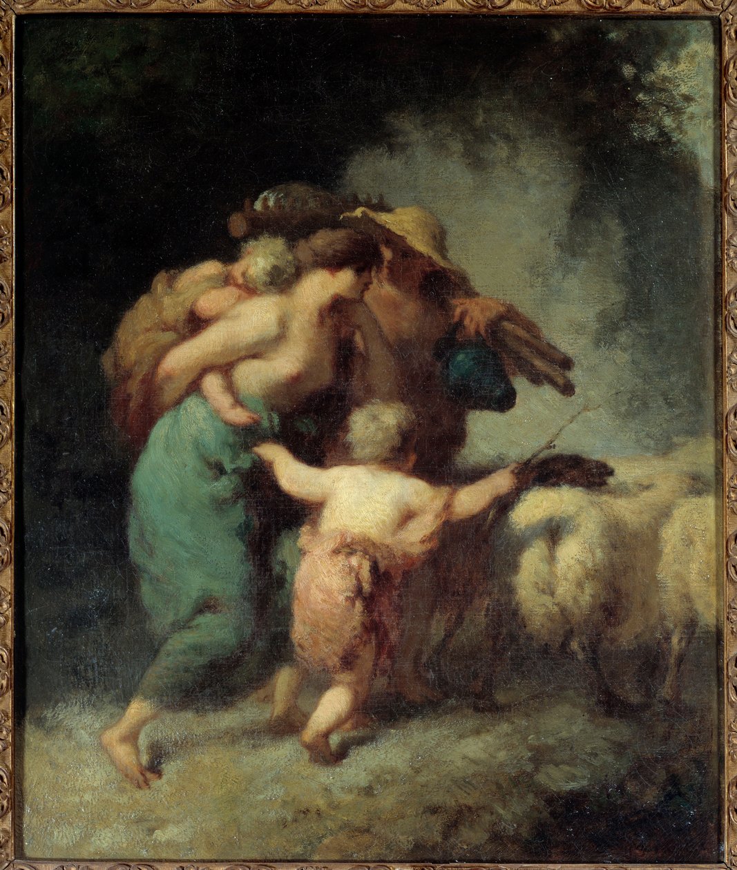 Lauman paluu. Jean Francois Milletin (1814-1875) maalaus tekijältä Jean Francois Millet
