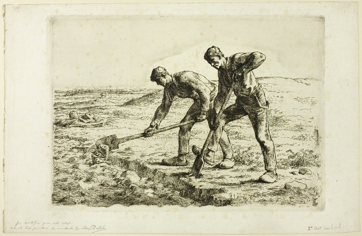 Kaksi miestä kaivamassa tekijältä Jean Francois Millet