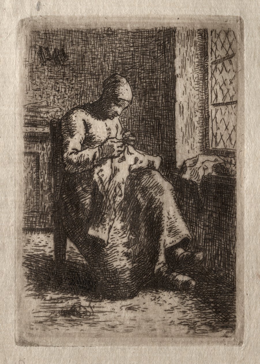 Naisen ompelu tekijältä Jean Francois Millet