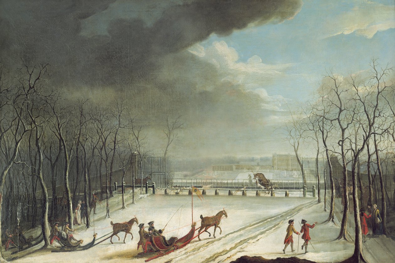 Conden prinssi metsästää reessä vuonna 1767 tekijältä Jean Francois Perdrix