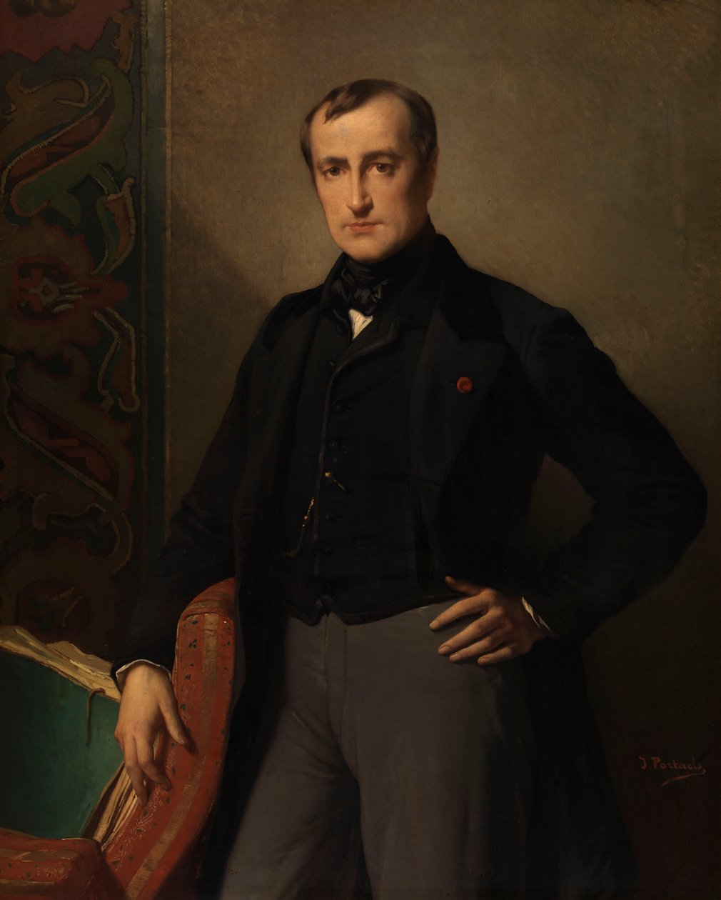 Taidemaalari Paul Delaroche (öljy kankaalle) tekijältä Jean Francois Portaels