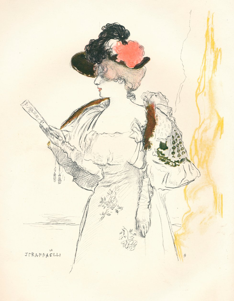 Luonnoksesta lyijykynällä ja vesivärillä, 1901 tekijältä Jean Francois Raffaelli