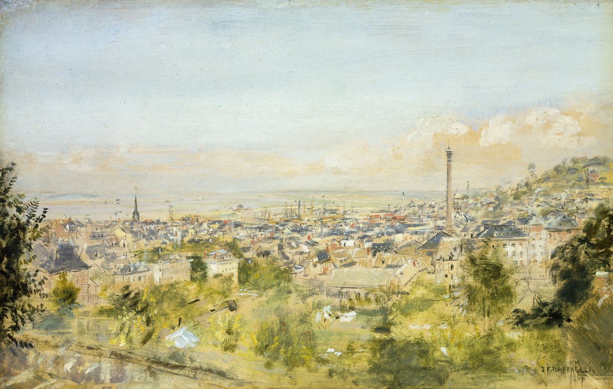Honfleur, näkymä Cote de Gracelle tekijältä Jean Francois Raffaelli