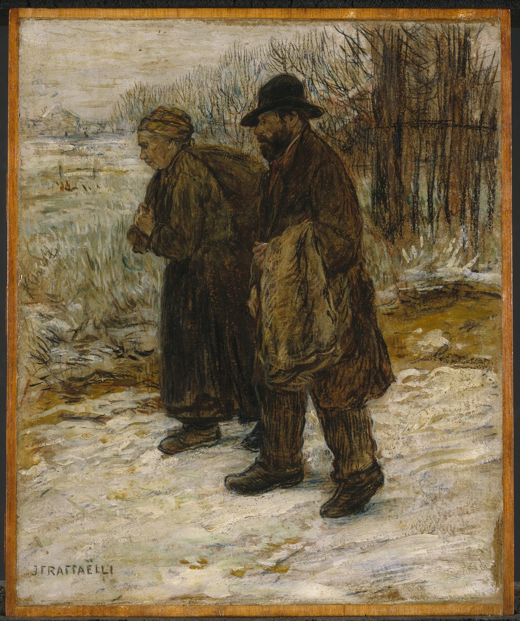 Parisian Rag Pickers, n. 1885 (öljy ja värikynä paperille asennettuna paneeliin) tekijältä Jean Francois Raffaelli