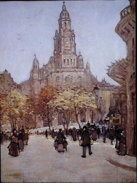 Näkymä Pariisiin, n. 1885 (öljy kankaalle) tekijältä Jean Francois Raffaelli