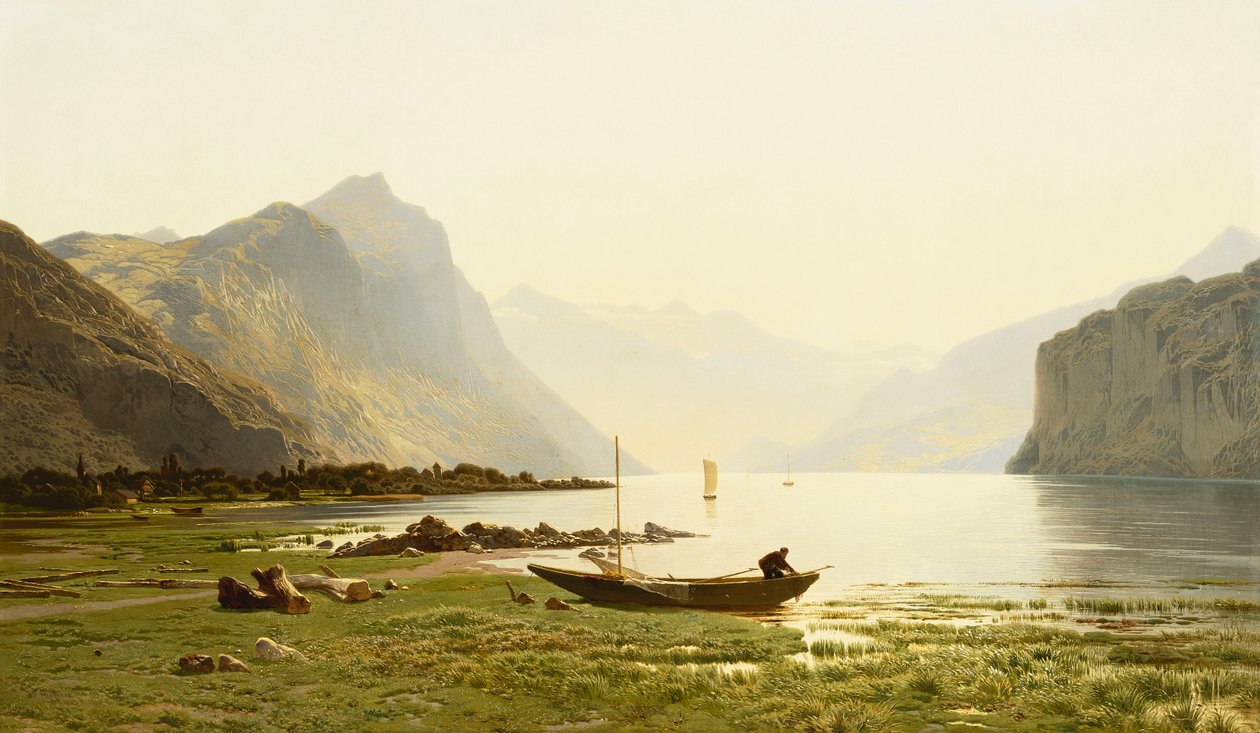 Le Lac Wallenstadt, 1865 tekijältä Jean Francois Xavier Roffiaen