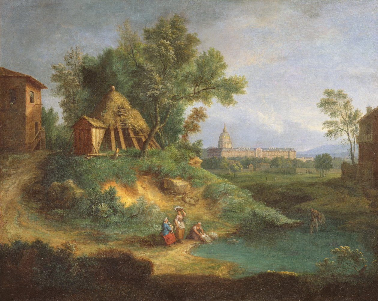 Hotel des Invalides, näkymä Grenouilleresta tekijältä Jean Francois, the Younger Millet