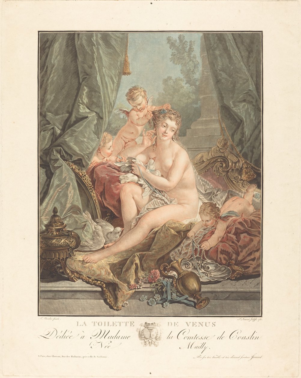 Venuksen wc tekijältä Jean François Janinet after François Boucher