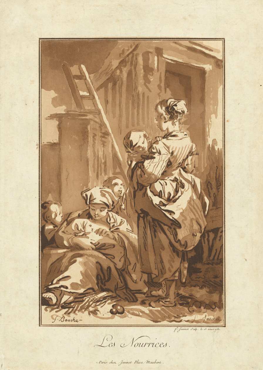 Sairaanhoitajat tekijältä Jean François Janinet after François Boucher