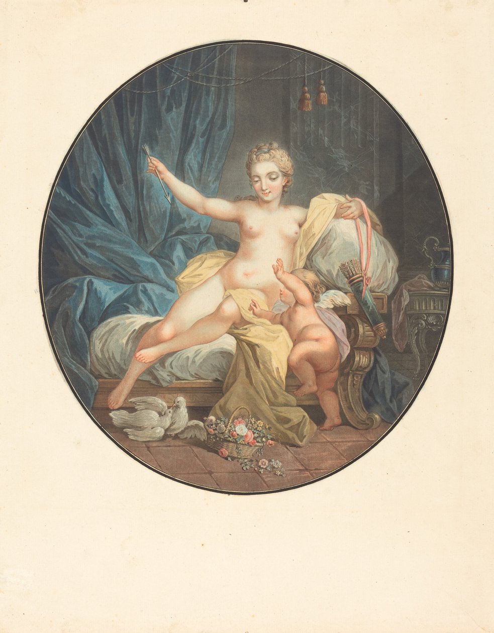Venus aseistariisuva rakkaus tekijältä Jean François Janinet after Jacques Charlier