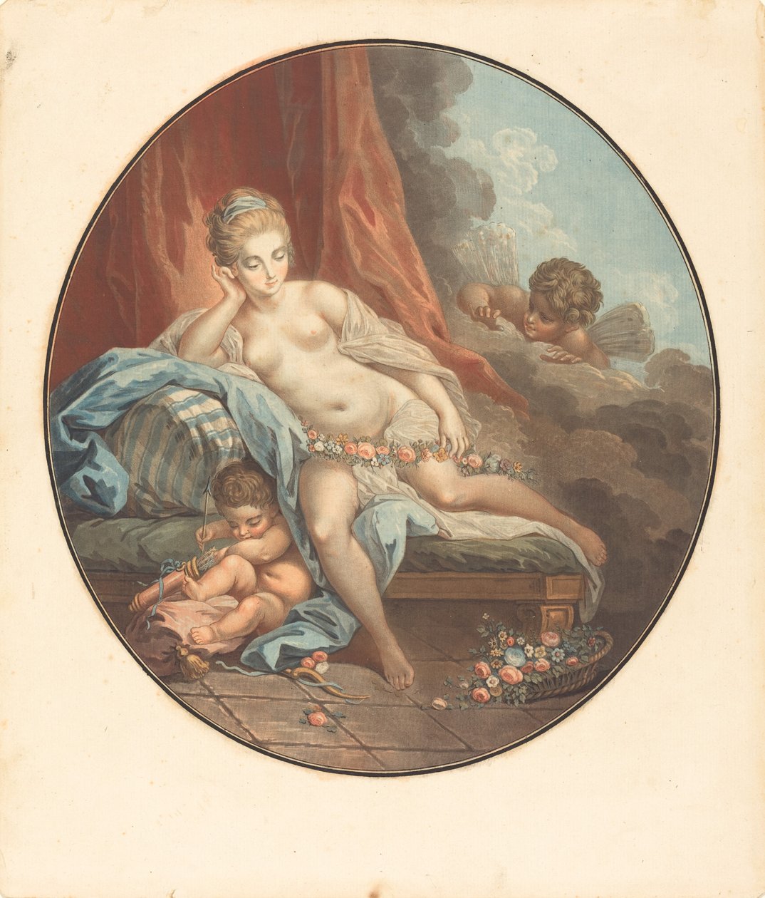 Venus heijastuksessa tekijältä Jean François Janinet after Jacques Charlier