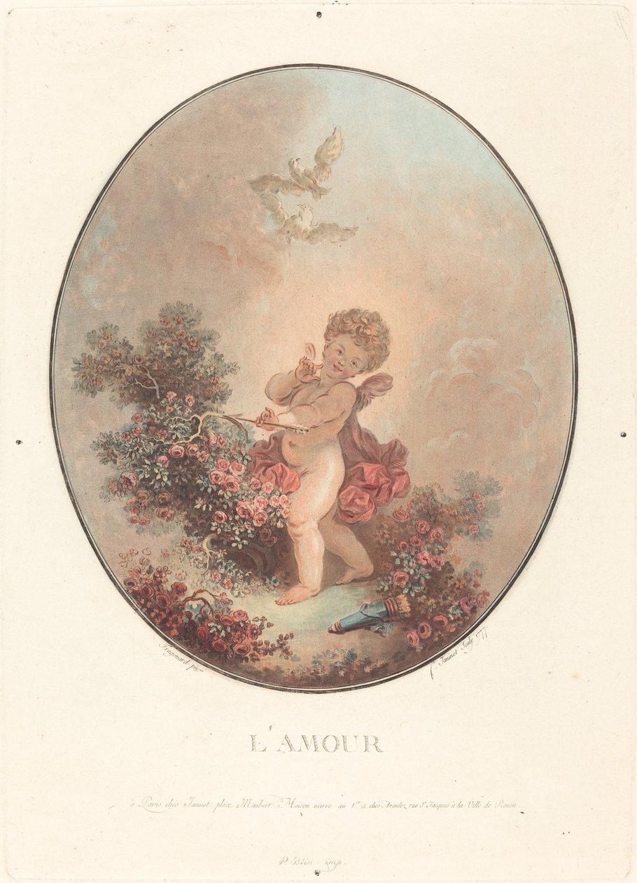 rakkaus tekijältä Jean François Janinet after Jean Honoré Fragonard