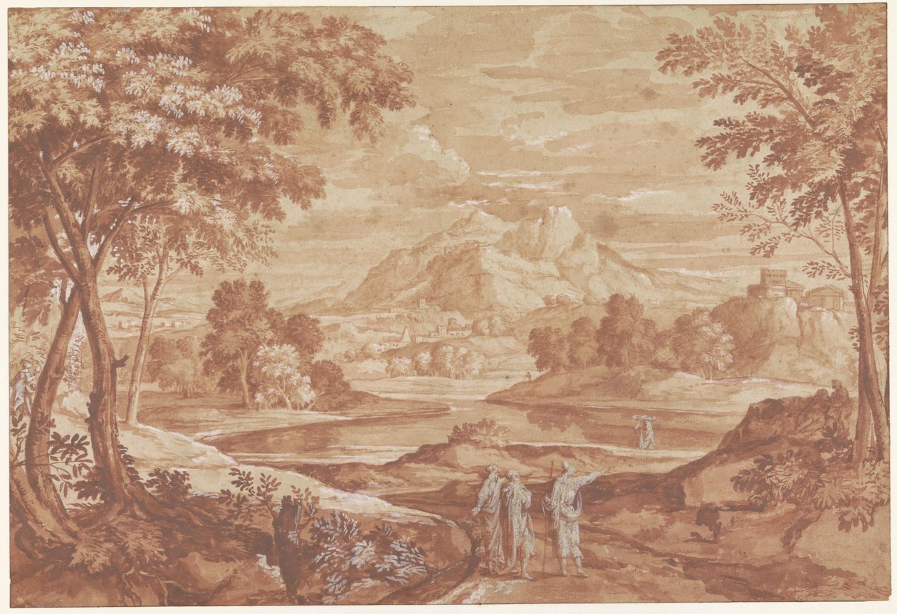 Arkadian maisema kävelevien ihmisten kanssa tekijältä Jean François Millet (II)