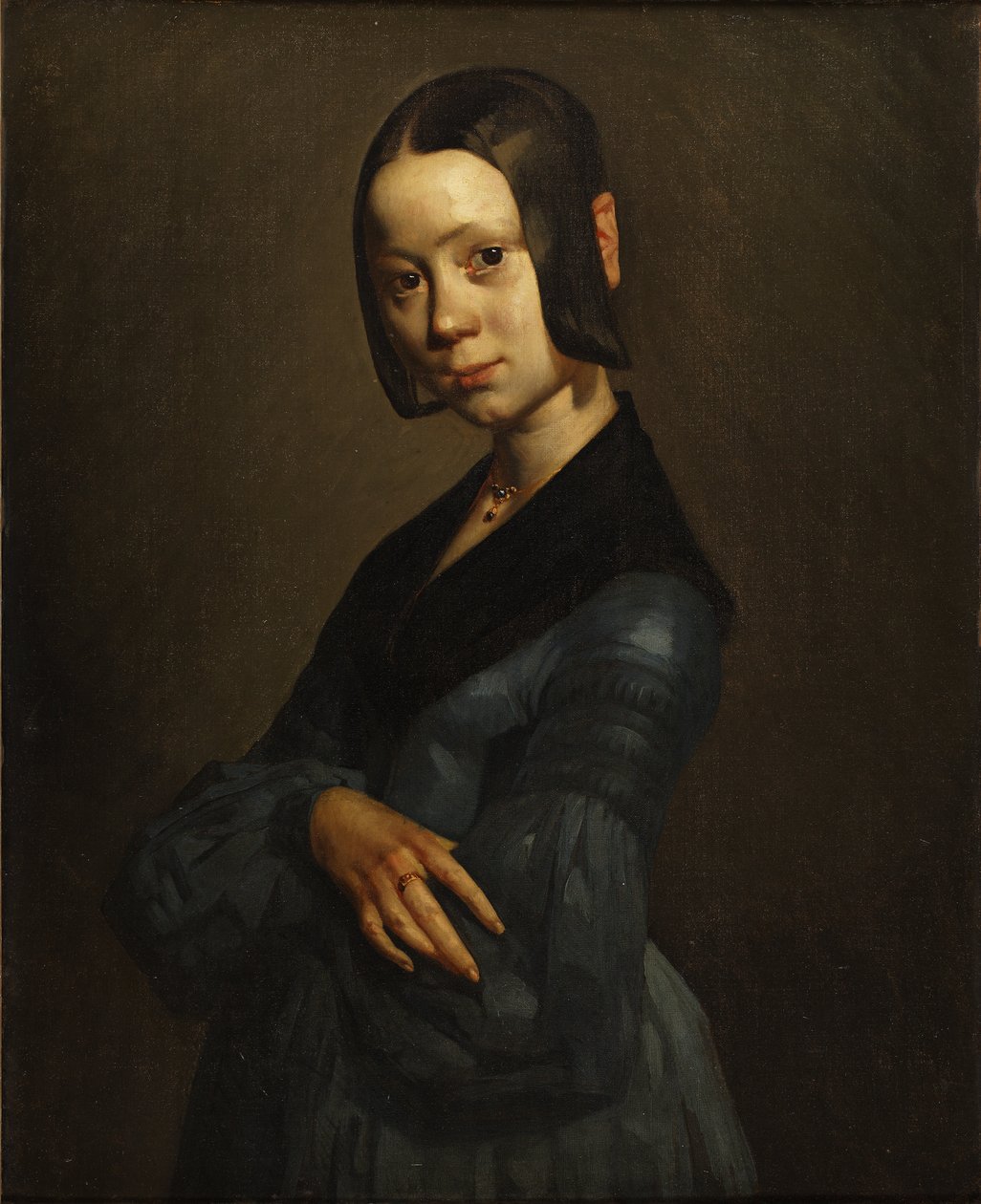 Pauline Onon muotokuva sinisenä tekijältä Jean Francois Millet