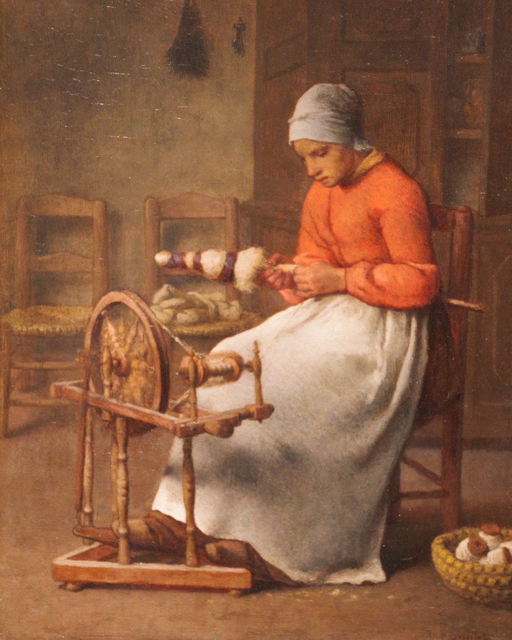 Nainen Spinning tekijältä Jean Francois Millet