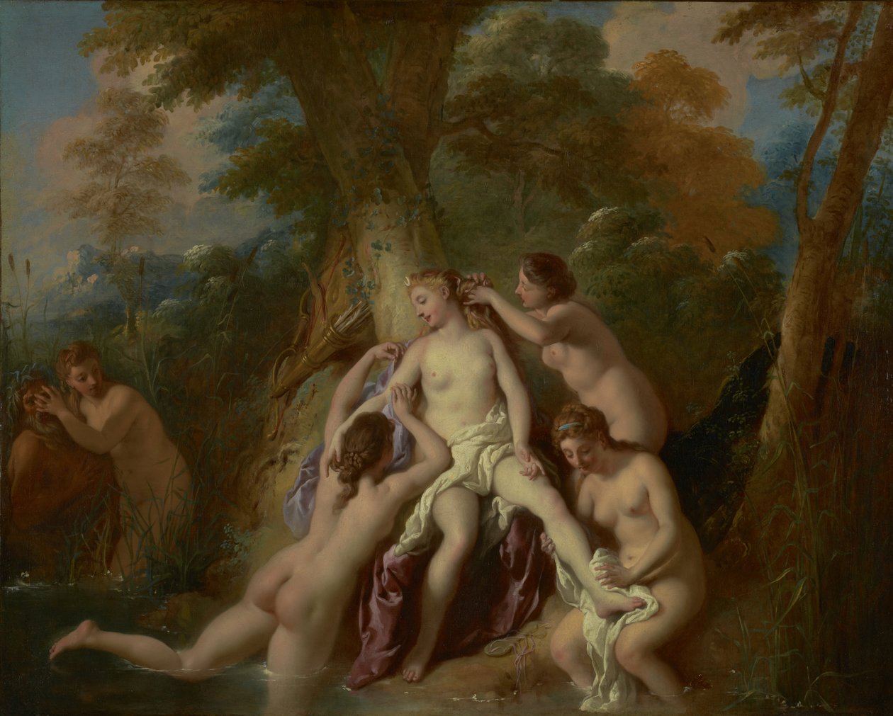 Diana ja hänen nymfinsä kylpevät, 1722-4 tekijältä Jean François de Troy