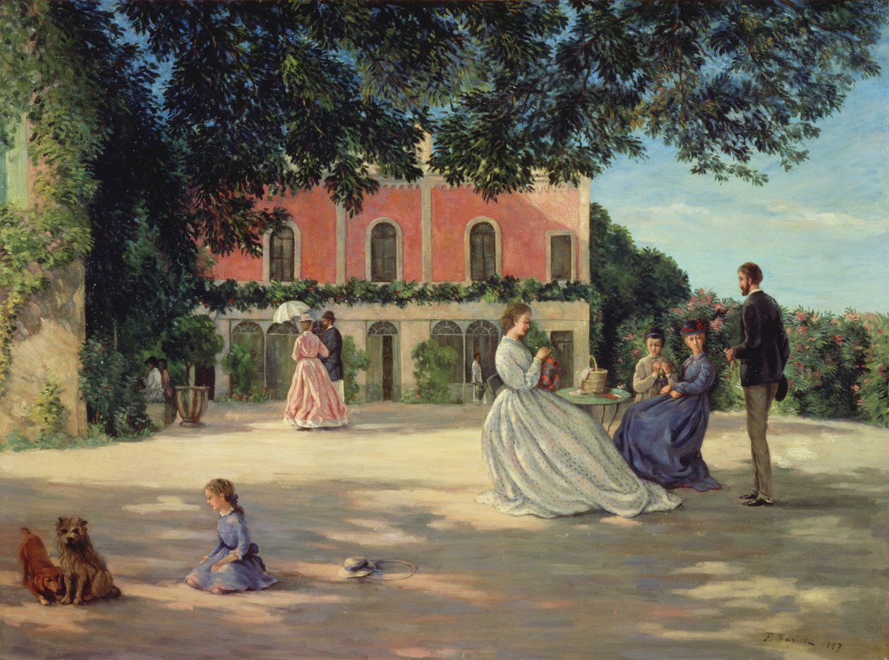 Sukukokous Mericin terassilla tekijältä Jean Frederic Bazille