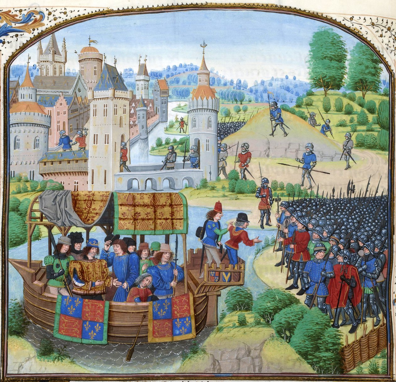 Jean Froissart, Chronicles, 154v, 12148 btv1b8438605hf336, crop tekijältä Jean Froissart