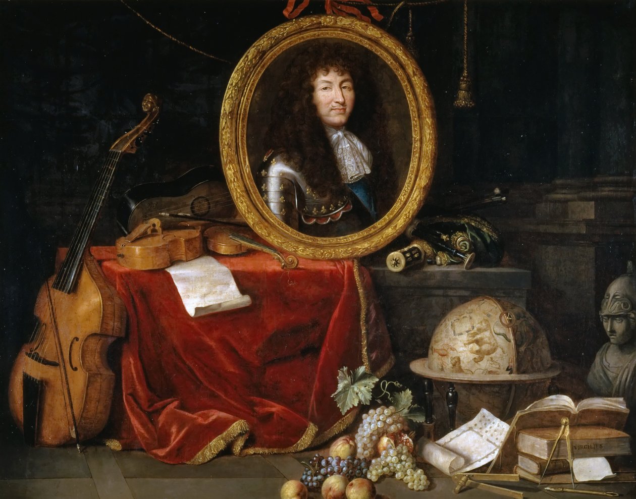 Allegoria Ludvig XIV:stä, taiteiden ja tieteiden suojelijasta tekijältä Jean Garnier