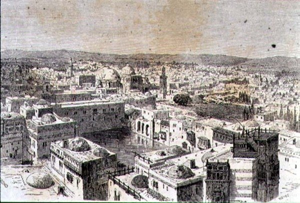 Jerusalem 1860-luvulla (kaiverrus) tekijältä Jean Georges (after) Huyot