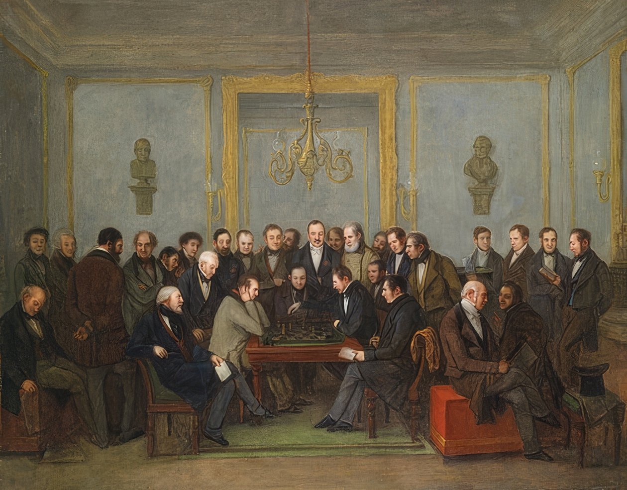 Kuuluisa shakkipeli Howard Stauntonin ja Pierre Saint Amantin välillä 16. joulukuuta 1843 tekijältä Jean Henri Marlet