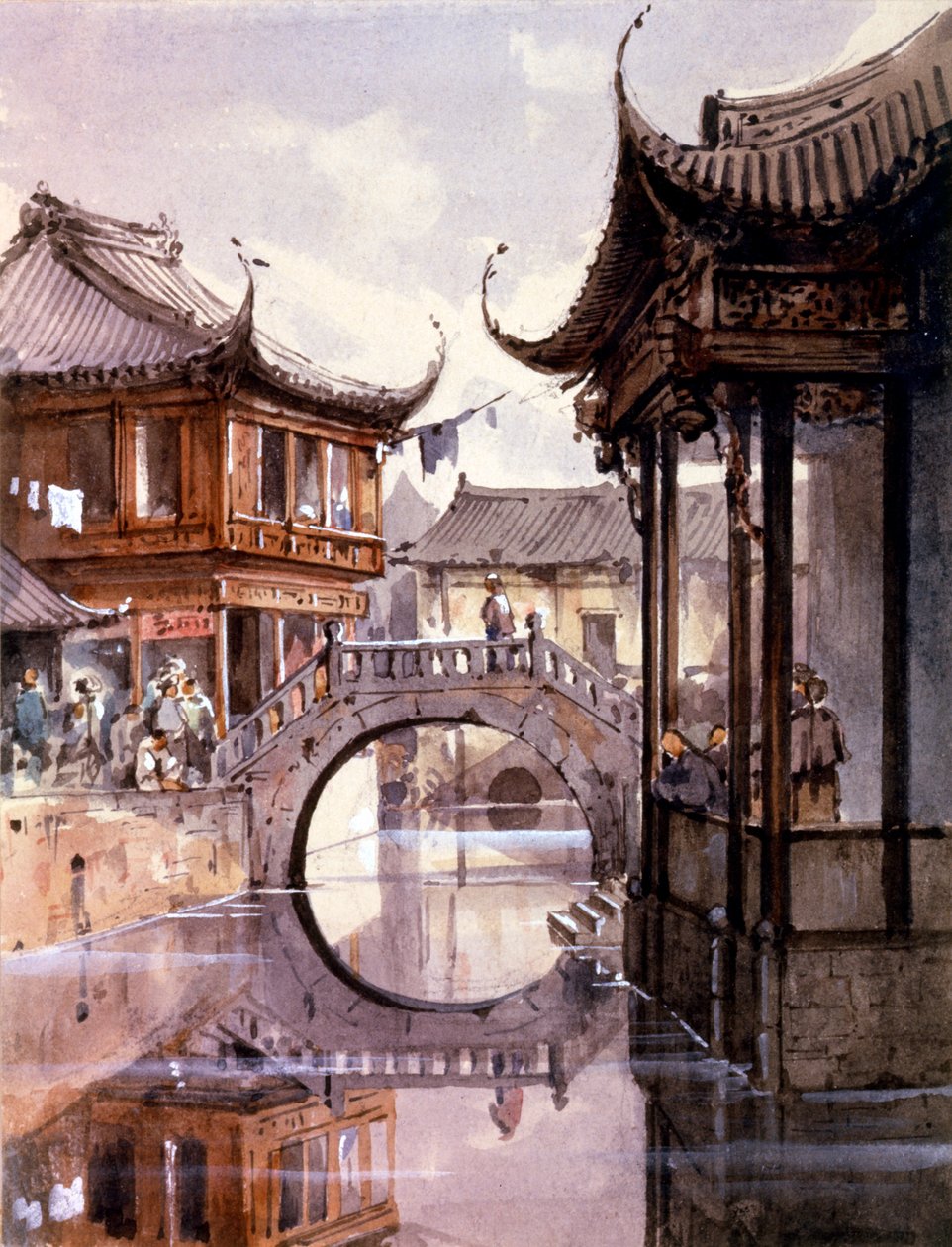 Näkymä Shanghaista, Kiinasta, c1860 tekijältä Jean Henri Zuber