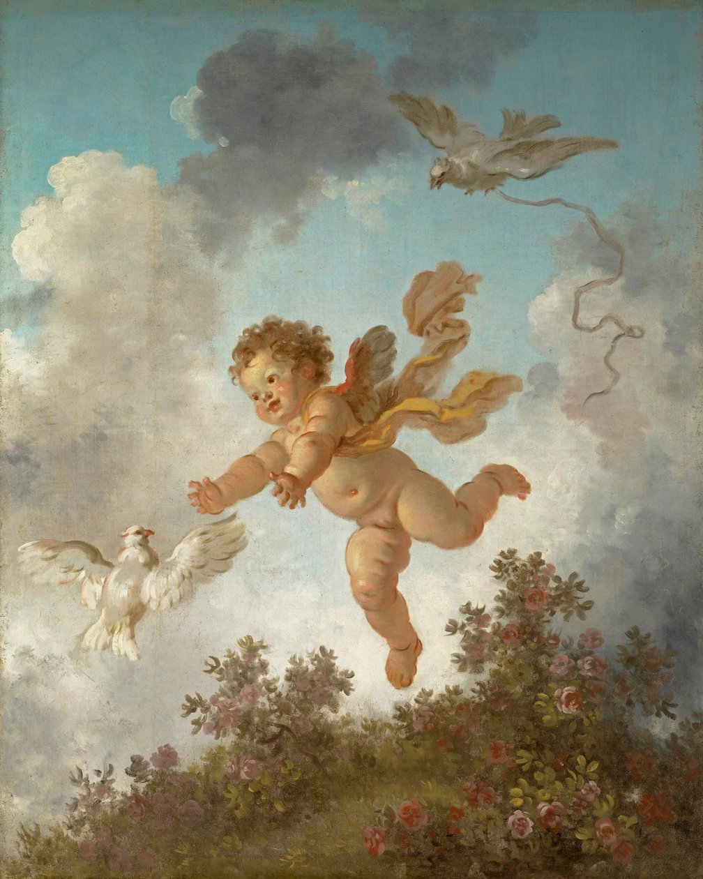 Fragonard - Rakkauden kehitys Rakkaus kyyhkysen perässä, 1790-91 tekijältä Jean Honore Fragonard
