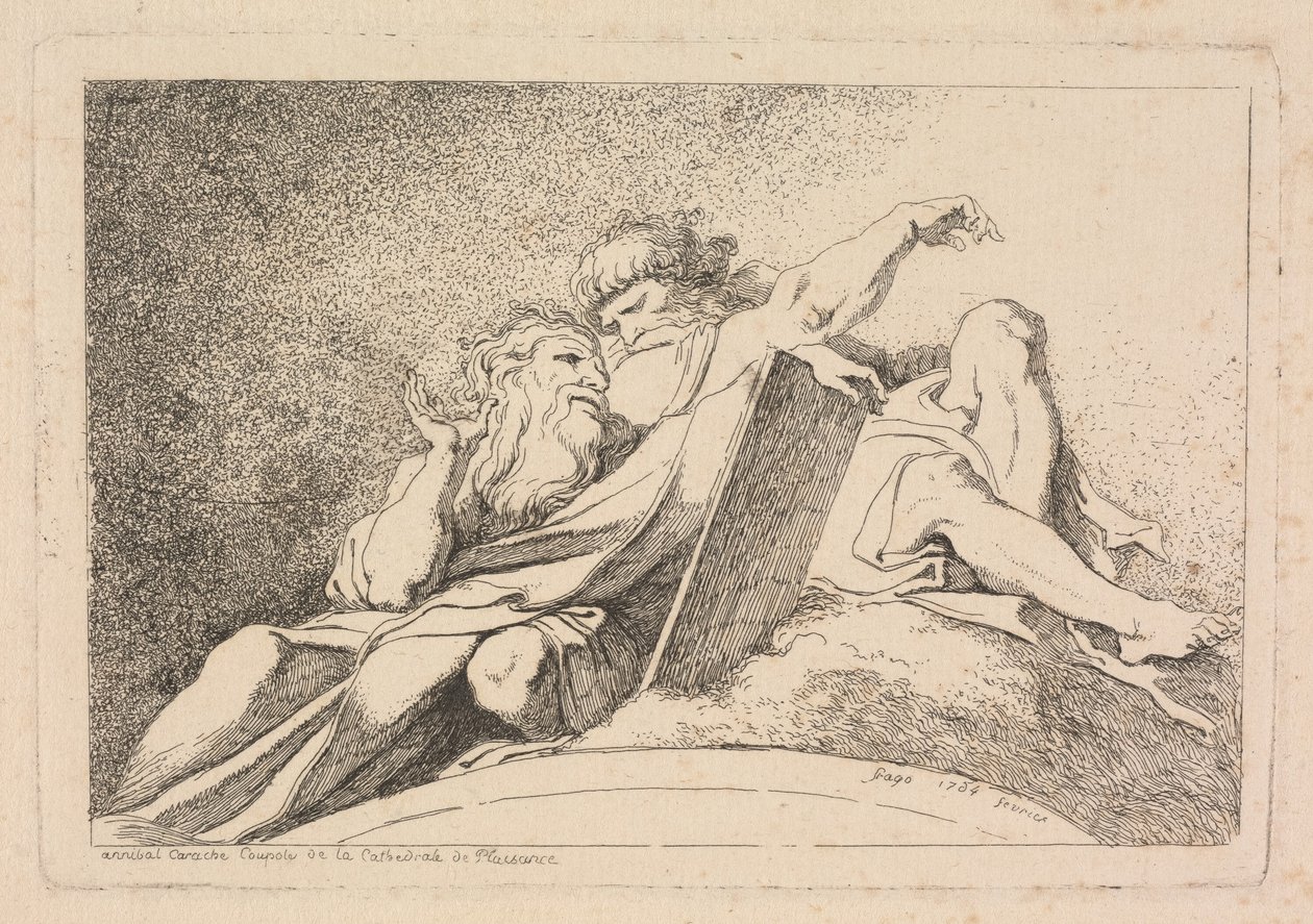 Kaksi profeettaa tekijältä Jean Honoré Fragonard after Annibale Carracci