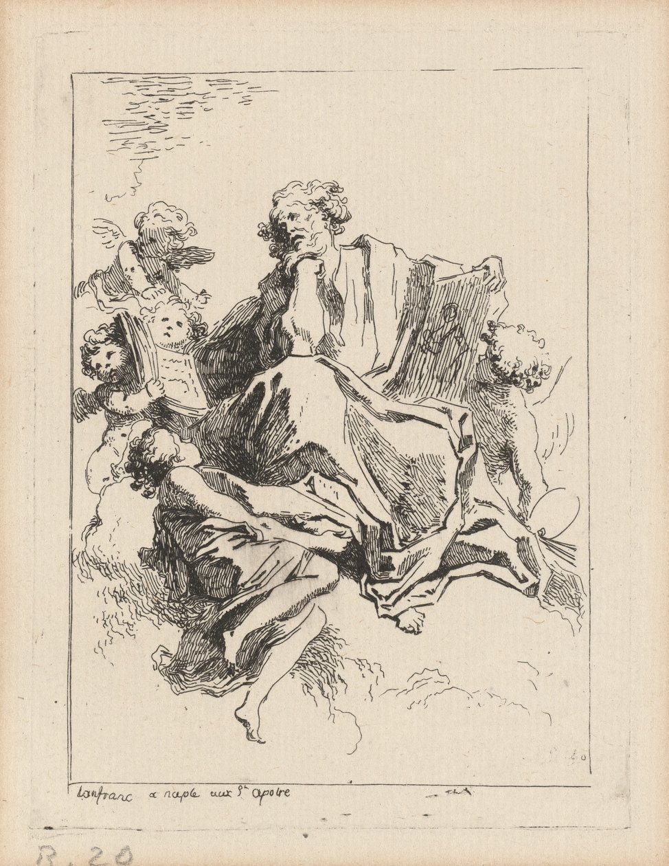 Pyhä Luke tekijältä Jean Honoré Fragonard after Giovanni Lanfranco