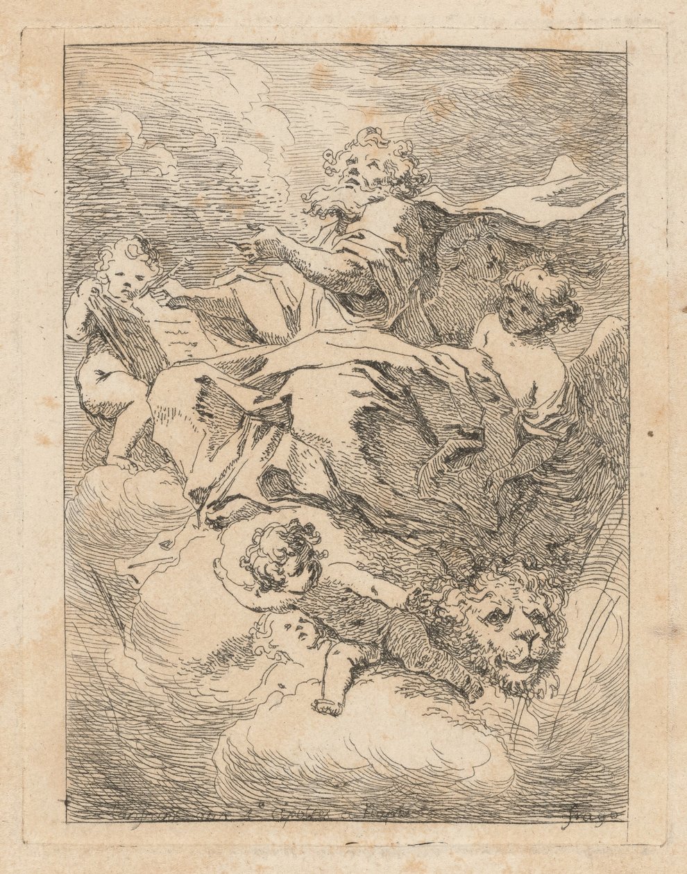 Pyhä Markus tekijältä Jean Honoré Fragonard after Giovanni Lanfranco