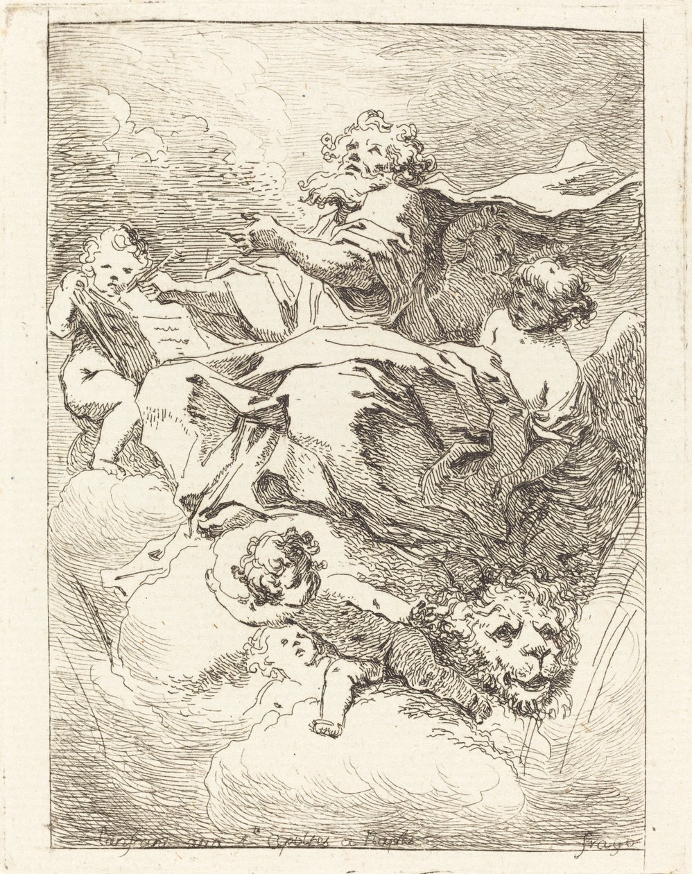 Pyhä Markus tekijältä Jean Honoré Fragonard after Giovanni Lanfranco