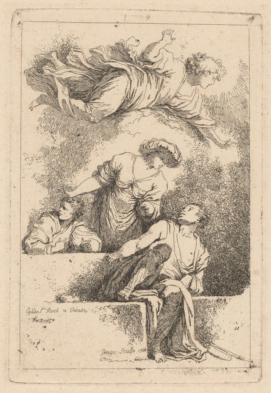 Opetuslapset haudalla tekijältä Jean Honoré Fragonard after Jacopo Tintoretto