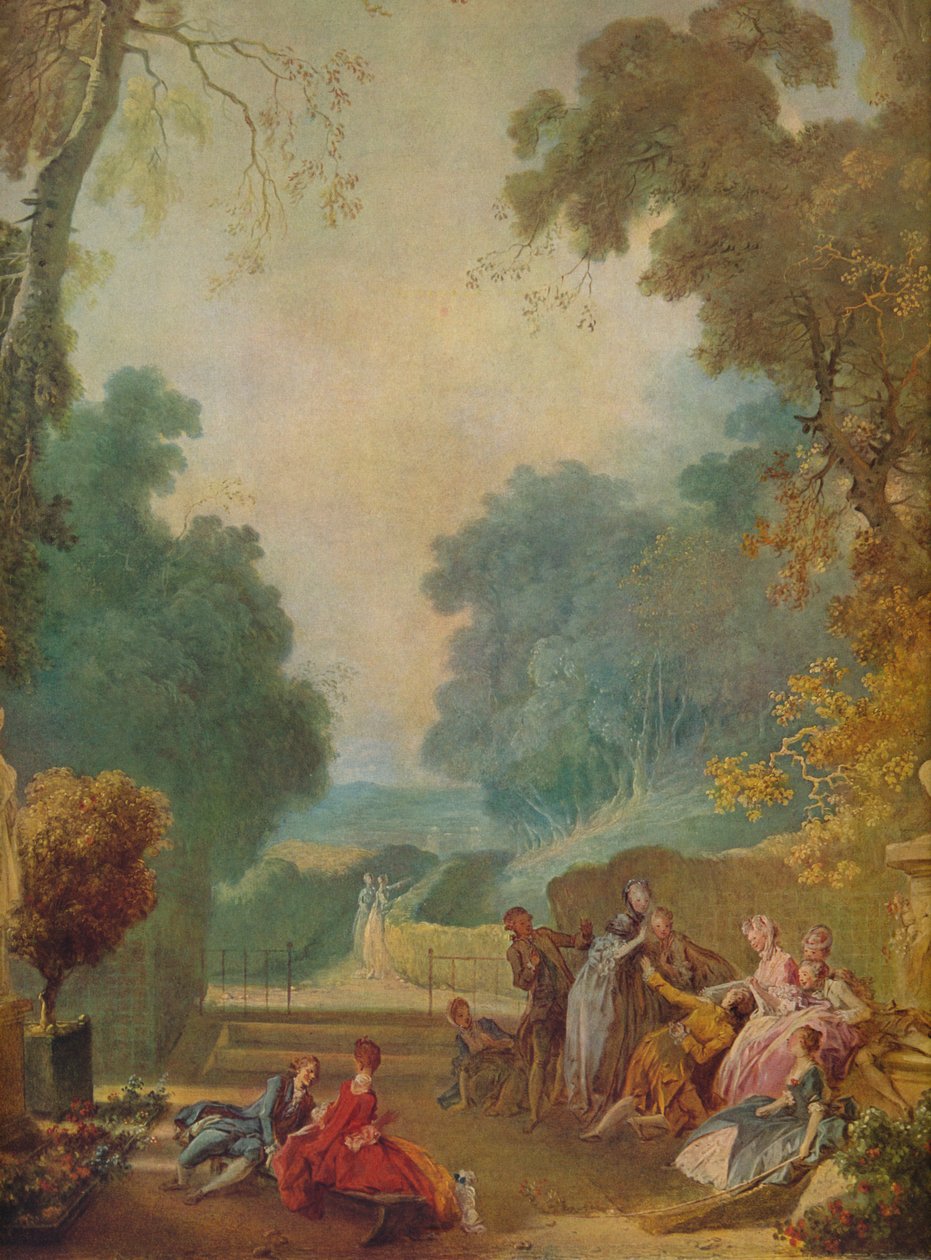 Kuumien simpukoiden peli, c1775-1780 tekijältä Jean Honore Fragonard